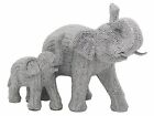  Silver Art Lucky Elephant And Baby Ornament & Cats Sparkling Silver Diamante 