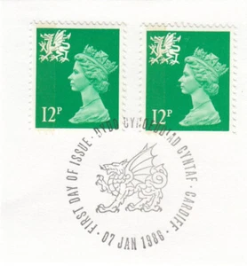 (106341) Wales 12p Definitives GB Used 1986 ON PIECE - Picture 1 of 1