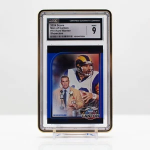 Football 2024 Kurt Warner #10 Panini SCORE NFL Showcase Men ofCanton #/100 CGC 9 - Picture 1 of 4