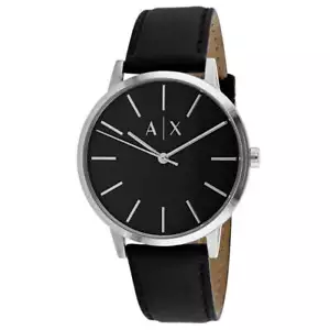 Armani Exchange Men's AX2703 Classic Black Dial Black Leather Band Quartz Watch - Picture 1 of 3