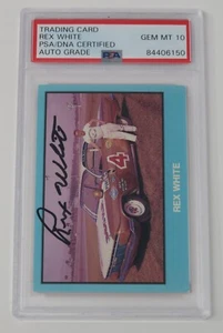 Rex White HOF Signed 1989 TG Masters Of Racing Rookie Card 195 PSA 10 Auto - Picture 1 of 5