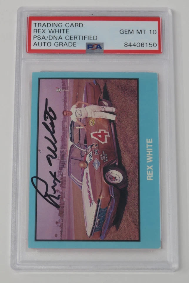 Rex White HOF Signed 1989 TG Masters Of Racing Rookie Card 195 PSA 10 Auto - Image 1 of 4