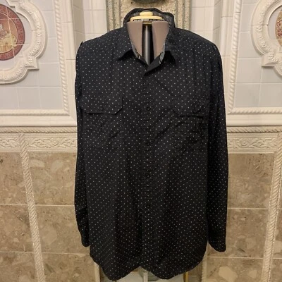 Quilted Giraffe Men's Size 4X.  Cotton.  Long Sleeve.  Button Cuff.  Tabs.  B33. - Image 1 of 4