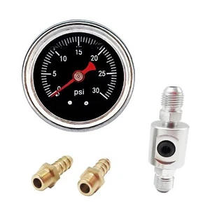 Medidor de presión de combustible 0-30 psi regulador líquido 1/8" NPT con adaptador An6 - Imagen 1 de 12