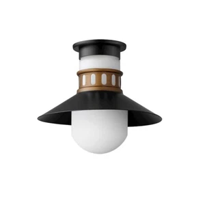 Maxim Admiralty 1 Light Outdoor Flush Mount, Black/Brass/White - 35120SWBKAB - Picture 1 of 1