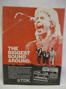 TDK Cassette Tapes Tommy Shaw of Styx 1985 Vintage Print Ad Music Room Man Cave - Bild 1 von 1