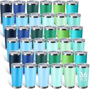 36 Packs Stainless Steel Tumbler Bulk with Lid Vacuum Double Wall Insulated Trav - Picture 1 of 6