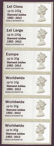 Post & Go Diamond Jubilee 1952-2012 Machin collectors set of 6. MNH. - Picture 1 of 1