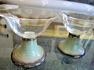 Art Deco  2 Likörgläser Kuppa Klarglas - Stil Keramik Nr. 3948 - Bild 1 von 4