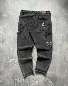 Karl Kani XXL Denim Baggy Pant Trouser Jean Chino Carpenter Hiphop Rap Sk8 Cargo - Picture 1 of 20