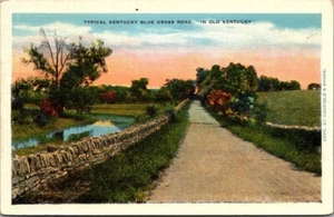 Typical KENTUCKY BLUE GRASS ROAD linen Postcard - Picture 1 of 2