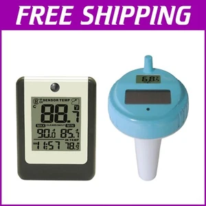 Wireless 8-Channel Floating Pool & Spa Thermometer with LCD Display and Console - Picture 1 of 2