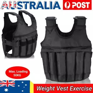 50kg Weighted Vest Adjustable Loading Weight Jacket Exercise Training Fitness AU - Picture 1 of 11