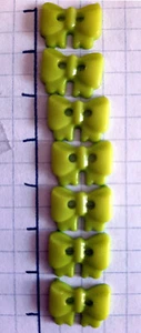 056- 7 Knöpfe Kinder Kiwigrün Schleife Basteln - Bild 1 von 1