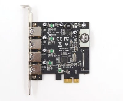 Rosewill RC-508 Quad-Port 5Gb/s USB PCIe Controller Adapter P/N: PI40201-4X2A - Image 1 of 3