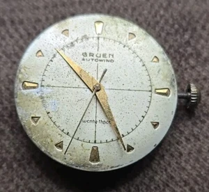 Reloj de cuerda automática Gruen vintage para hombre movimiento 480SS esfera de punto de mira para correr - Imagen 1 de 6