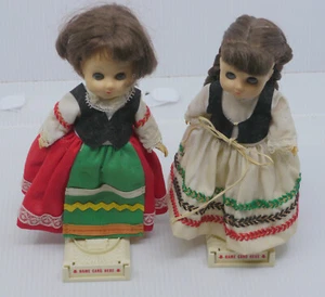 2 VINTAGE VINYL DOLLS WITH STANDS, NEW BRIGHT INDUSTRIAL Co. - Picture 1 of 8