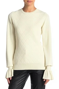 OPENING CEREMONY FLARE SLEEVE KNIT TOP ECRU SWEATER sz XS - Picture 1 of 2