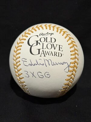 EDDIE MURRAY SIGNED AUTOGRAPH "3X GG" GOLD GLOVE  BASEBALL JSA COA WP153789 - Image 1 of 4