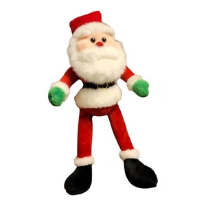 Vtg Twist a Bouts Santa Bendable Stuffed Wire Plush Green Shelf Sitter - Picture 1 of 6