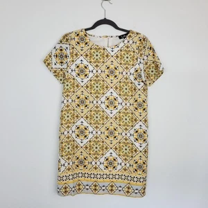Lulu's Dandy Lion Dress Shift Floral Medallion Boho Cottagecore Yellow Size S - Picture 1 of 10