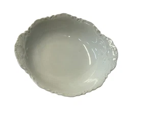 Haviland France Ranson White Scalloped Edge 8" Round Bowl w/ Handles  - Picture 1 of 2