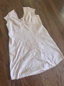 Soft Surroundings Damen Häkel Gaze Kleid bestickt Altrosa Gr. L Petite - Bild 1 von 10