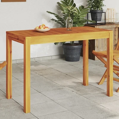 Mesa de comedor mediana marrón natural madera maciza de acacia Foto 1 de 4