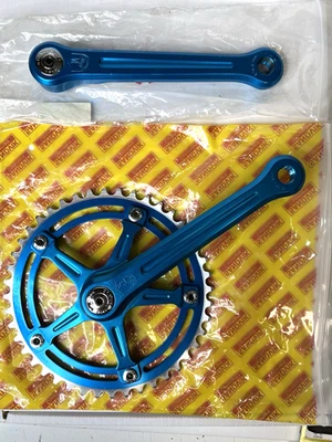 Juego de bielas BMX Campagnolo Strada estriadas Campy vintage azul 175 NUEVO STOCK ANTIGUO Foto 1 de 4