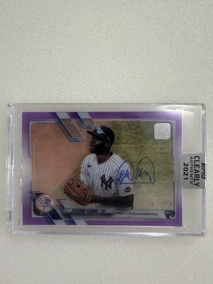 2021 Topps Clearly Authentic Estevan Florial Rookie Purple Auto #'d /10 SEALED - Image 1 of 3