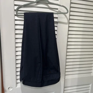 Pantalones de vestir J Crew para hombre 34x34 azul oscuro Bowery calce ajustado %100 lana pantalón - Imagen 1 de 9