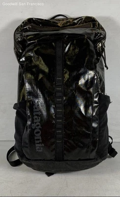Patagonia Black Leather Inner Pockets Adjustable Shoulder Strap Travel Backpack - Image 1 of 4
