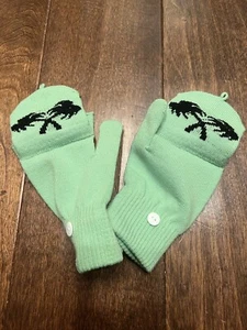 In-N-Out Burger Women’s Fingerless Flip-top Gloves Half Finger Mint Green W/Logo - Picture 1 of 4