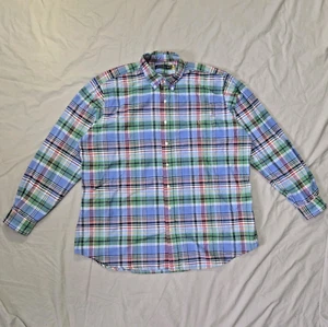 Polo Ralph Lauren Men's Shirt 2XLT Pastel Rainbow Plaid Button Down Flesh Pony - Picture 1 of 12