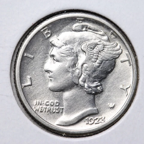 1923-S Mercury Silver Dime CHOICE UNC *UNCIRCULATED* MS E281 XCRT Cover