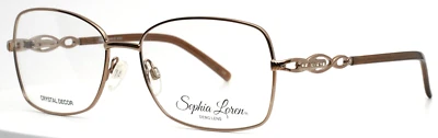 SOPHIA LOREN M262 183 Brown Womens Butterfly Full Rim Eyeglasses 57-17-135 B:41 - Image 1 of 4