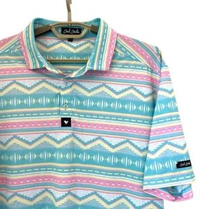 Bad Birdie Salty Savage Polo Golf Shirt Azteken Kurzarm sportlich Herren 2XL - Bild 1 von 12