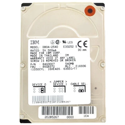 Festplatte IBM 540 Mb DBOA-2540 64Kb Cache 4000Rpm ATA 2.5inch 84G3007 - Bild 1 von 4