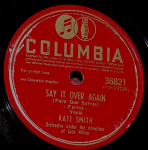 Kate Smith Say It Over Again / And There You Are 78 PLAY GRADED Fully Tested - Picture 1 of 4