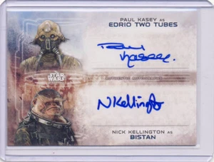 2016 Topps Star Wars Rogue One Serie 1 Doble Autógrafo Kasey Kellington 1/3 - Imagen 1 de 2
