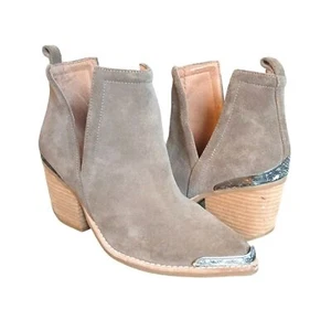 Jeffrey Campbell Cromwell Booties Taupe Suede Western Ankle Boots Women's size 6 - Picture 1 of 12