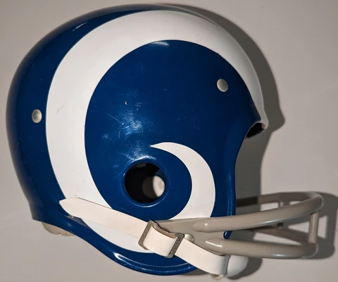 Vintage Rawlings HNFL Medium Los Angeles Ram Football Helmet Rare White/Blue Cover