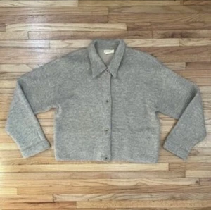 J Crew Maglione Donna Boxy Avena Beige Misto Lana di Agnello Giacca Minimalista L - Foto 1 di 9