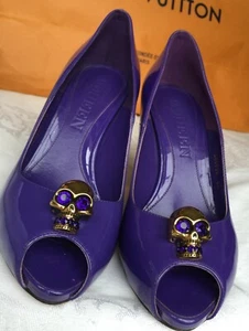 Authentic Alexander McQueen Women's Shoes Pump Heels Size 36 Skull Jewels - Picture 1 of 11