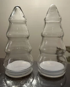 Klarglas Weihnachtsbaum Apotheker Kanister Bonbongläser 7" hoch Menge 2 - Bild 1 von 7