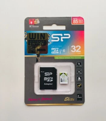 Silicon Power 32GB 32G Class 10 MicroSDHC Memory Card 85MB/s + Adapter = - Image 1 of 2