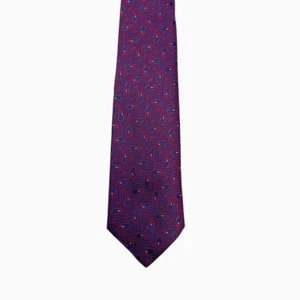 Turnbull & Asser Jacquard Paisley Printed Silk Neck Tie TY2030, Navy/Red - Picture 1 of 2