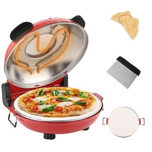 Pizzaofen elektrisch 1200W Pizzabäcker in 4-Min-Pizza 31cm Feuerfeste Pizzast... - Picture 1 of 7