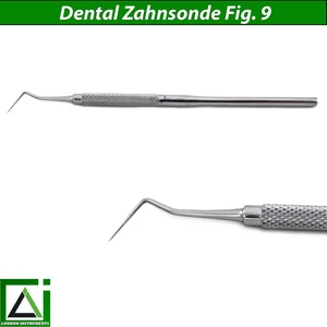 Zahnsonde 9 Zahnsteinkratzer Zahnreinigung Dental Edelstahl Zahnsteinentferner - Picture 1 of 5