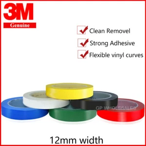 3M 471 BLUE YELLOW RED GREEN WHITE BLACK FINE LINE MASKING TAPE 12mm x 33m - Picture 1 of 6